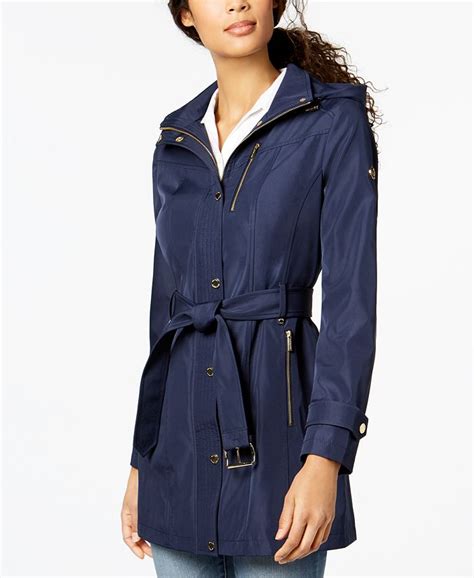 michael michael kors removable hood belted coat|michael kors coats for women.